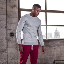 Демисезонный футболка Для мужчин Бег Толстовка Фирменный Пуловер тренажерные залы Футболки с длинным рукавом спортивная Для мужчин костюмы moleton