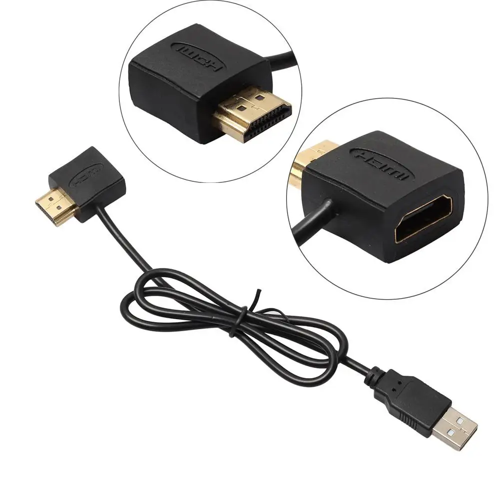 الجديد usb 2.0 شاحن كابل محول الخائن 50 سنتيمتر تمديد كور hdmi ذكر إلى أنثى محول محول لل dvd لاعب الكشافات