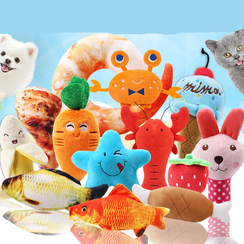 

Animals Cartoon Dog Toys Stuffed Squeaking Pet Toy Cute Plush Puzzle Dogs Cat Chew Squeaker Squeaky Toy for Pet Dog Chew Toys