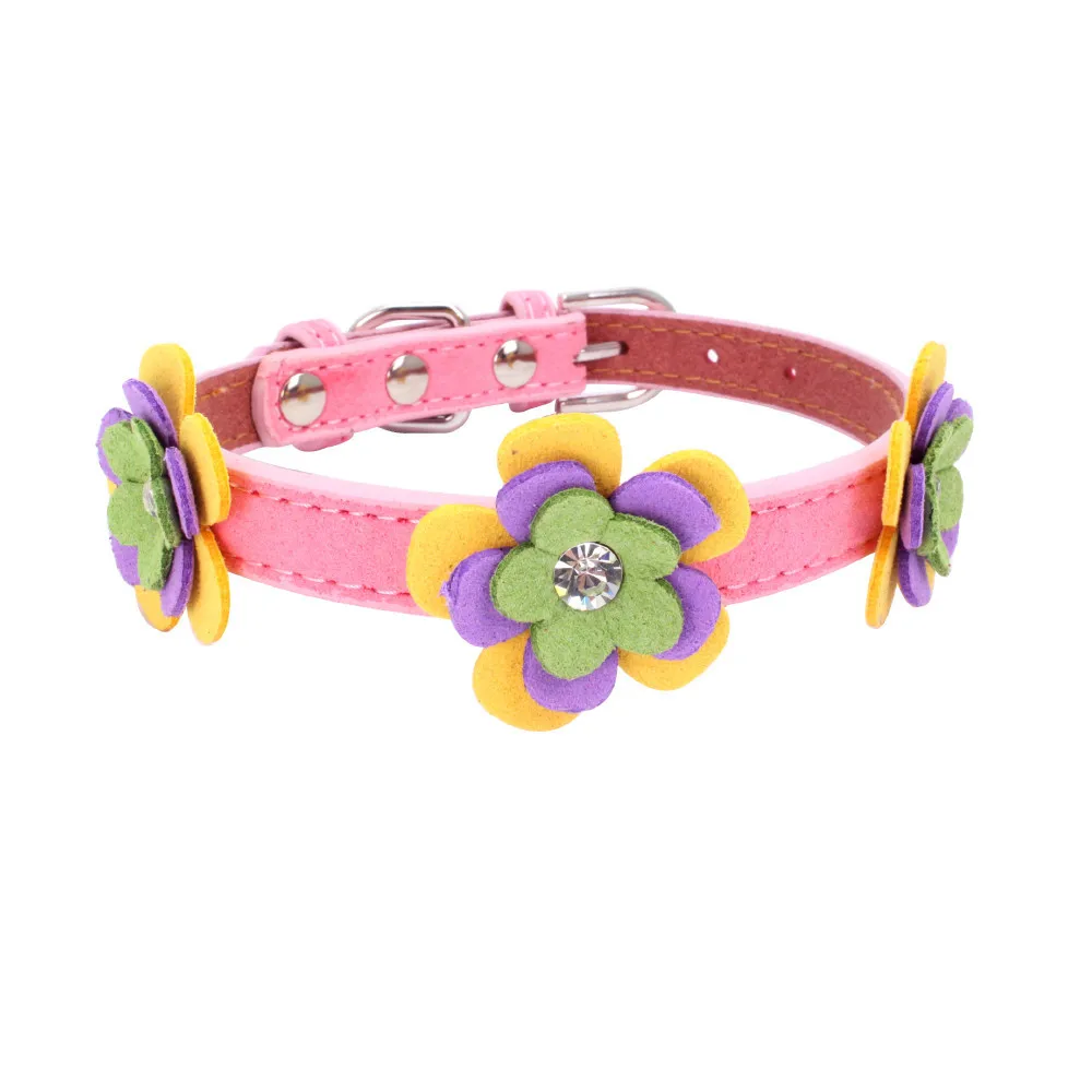 Soft Microfiber Cats Collars Cute Flowers Decorative Collars Necklace for Cat Small Dogs Pet Products collar gato mascotas Soft Microfiber Cats Collars Cute Flowers Decorative Collars Necklace for Cat Small Dogs Pet Products collar gato mascotas