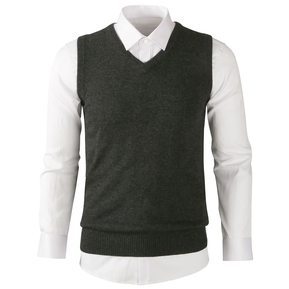 Тонкий пуловер мужчины свитер хлопковый жилет мужской свитер высокого качества повседневные жилеты для мальчиков Жилеты Вязаный свитер для мужчин