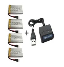 H21 RC quadcopter spare parts 3.7V 400mah Li-polymer battery*4pcs+charger box 5pcs/lot Free shipping