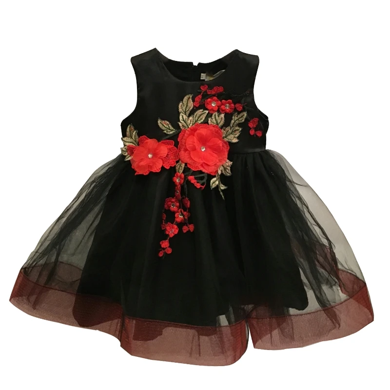Free Shipping Newborns Infant Dresses Lace 2018 New Design Red Black