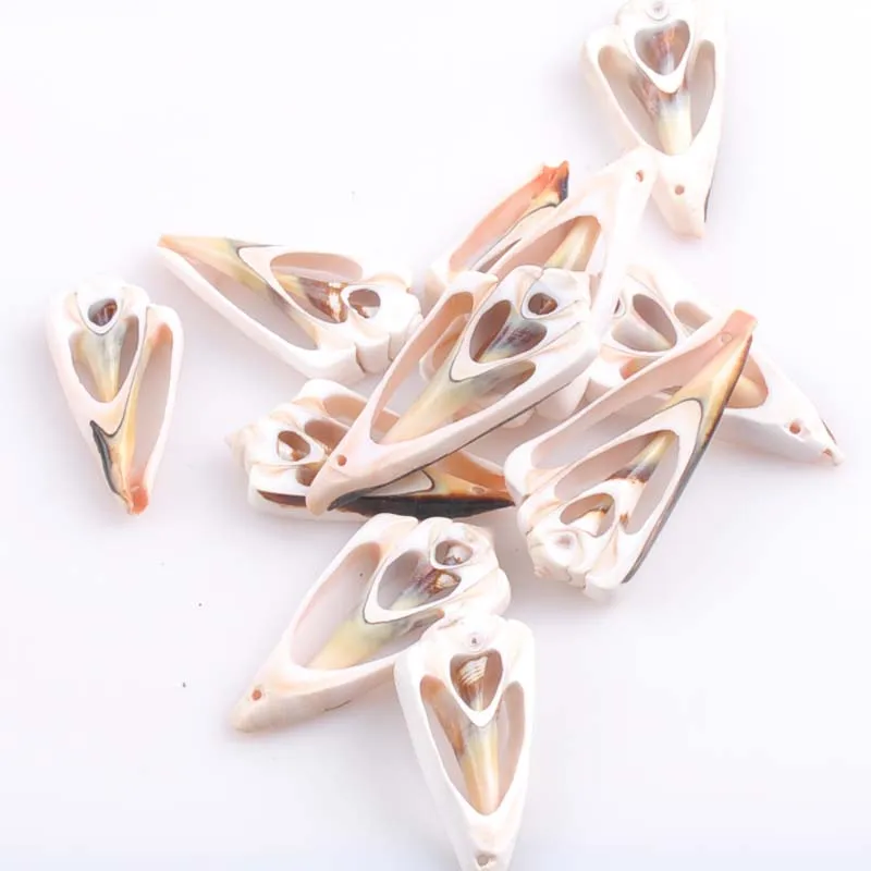 

Half Natural Spiral Shell with one Hole Loose Beads for Jewelry/Photo Frame Craft Decoration10pcs 40-53mm TRS0132