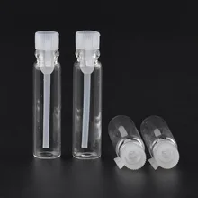 100 adet 1/2/3 ml boş Mini cam parfüm küçük örnek şişeler parfüm şişesi laboratuvar sıvı koku Test tüpü deneme şişe