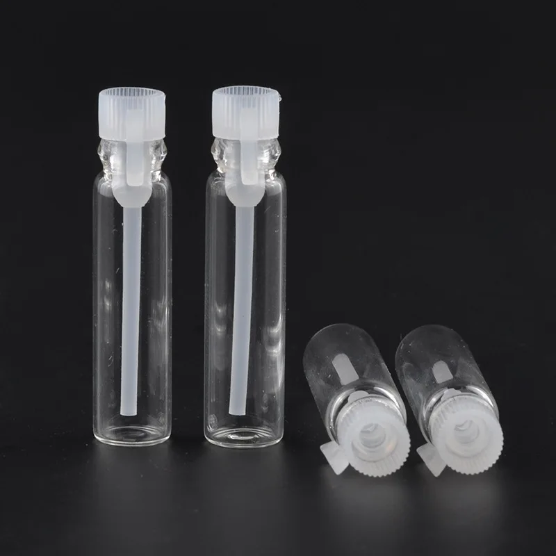 

100pcs/lot 1ml Mini Glass Perfume Small Sample Vials Perfume Bottle 2ml Empty Laboratory Liquid Fragrance Test Tube Trial Bottle