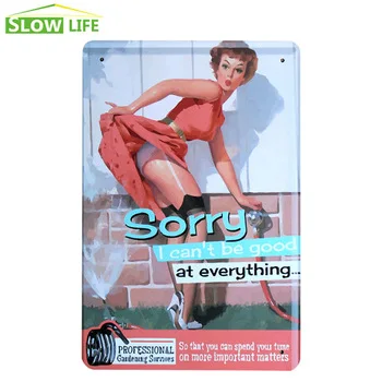 Sexy Girl Opening Metal Tin Sign Hotel/Cafe Bar Wall Decor Metal Sign Vintage Home Decor Metal Plaque Retro Painting Metal Plate
