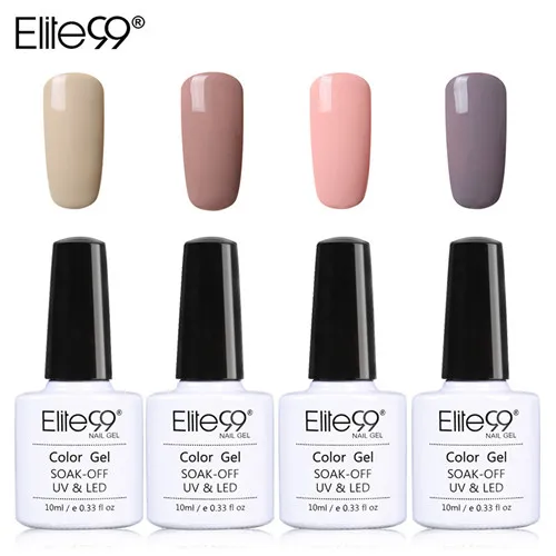 Elite99 4 шт./компл. 10 мл, нюдовый Цвет серии Гель-лак для ногтей Nail Art био-Гели Soak Off Гель-лак, Длительное Действие, арт Полировочный Гель для маникюра - Цвет: N-NU-10ML-C010