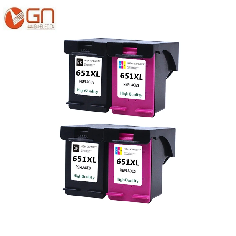 Чернильный картридж GN 4 шт. 651 для принтера HP XL Deskjet 5575 5645 officejet 202 252|Чернильные