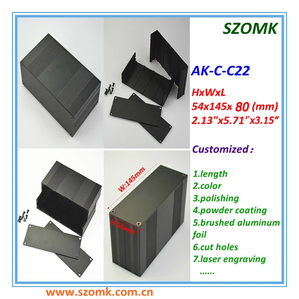 10 шт./лот алюминиевые корпуса КОРПУСА экструзионные 54*145*80 мм|enclosure aluminium|enclosure