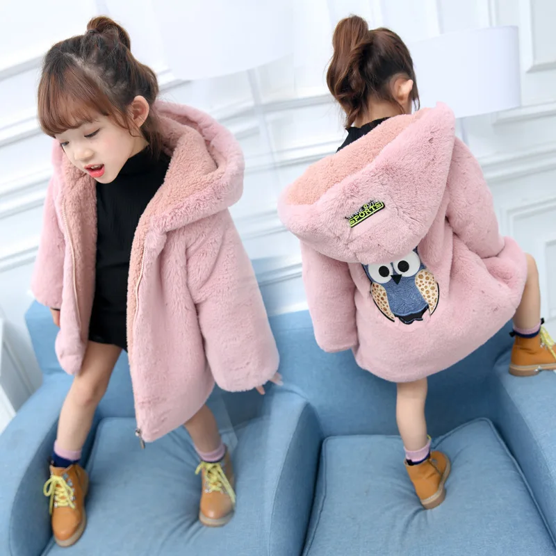 

Girls fashion new winter coat Girl winter fur coat Girl double layer warm coat