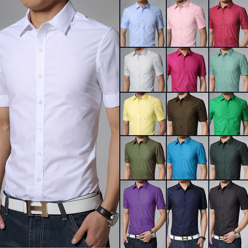 fitted short sleeve dress shirts