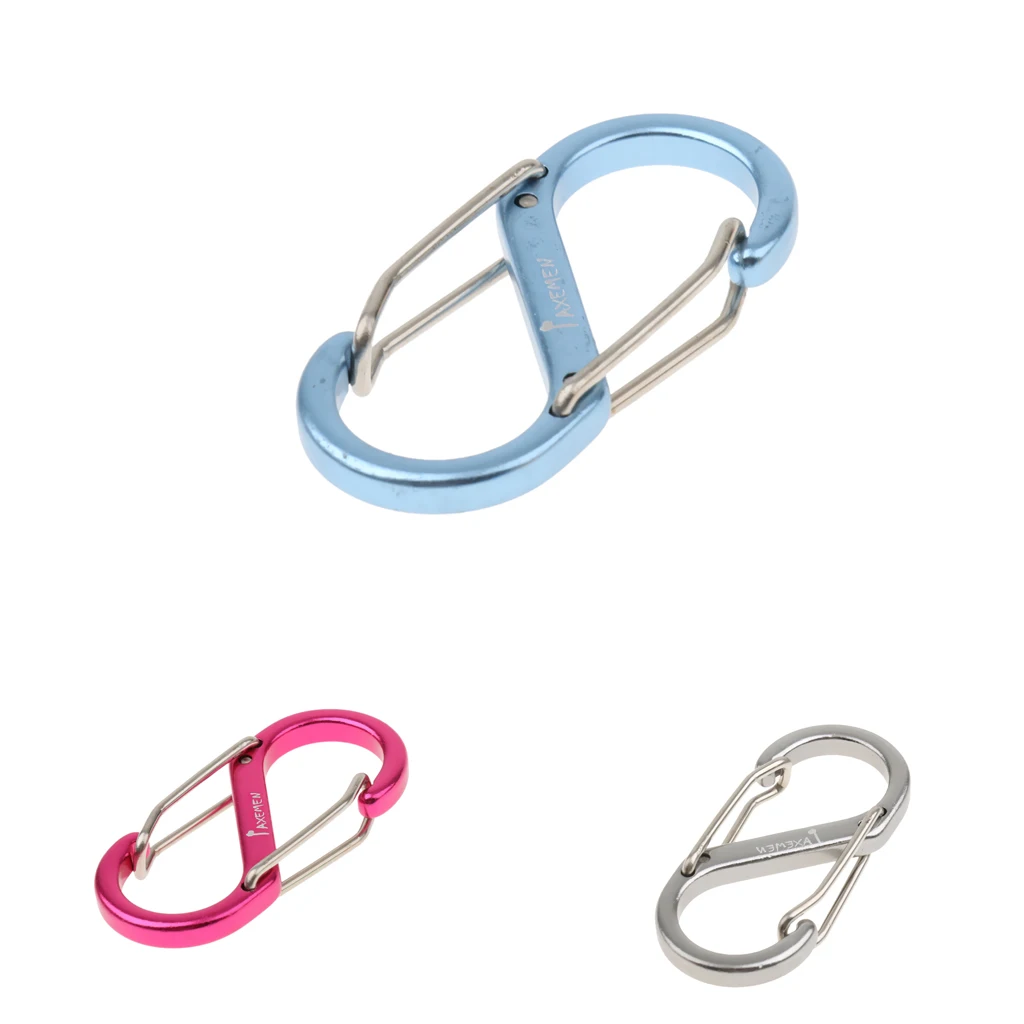 Large D Shaped Aluminum Carabiner Bi-colored Clip Hook for Hiking Camping O9S7