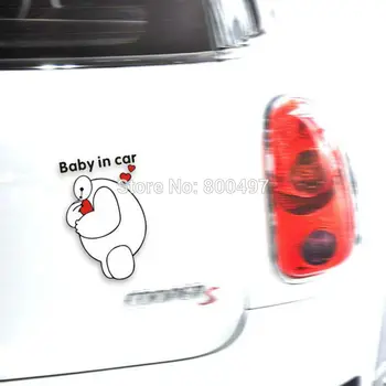 

10 x Newest Big Hero 6 Lovely Baymax Baby in Car Stickers Car Decal for Toyota Chevrolet Volkswagen Tesla Kia Lada