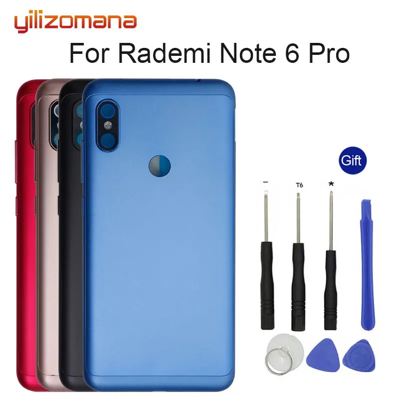

YILIZOMANA Original Replacement Battery Back Cover For Xiaomi Redmi Note 6 Pro Phone Rear Door Housings Hard Case Free Tools