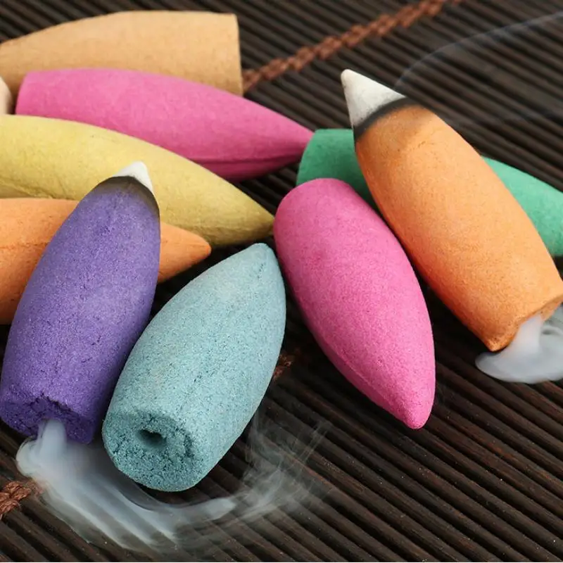 

10pcs/Bag Backflow Incense Cones Terugstromen Wierook Kegels Sandalwood Cone Incense Waterfall Burner Fragrant Incenso Indiano