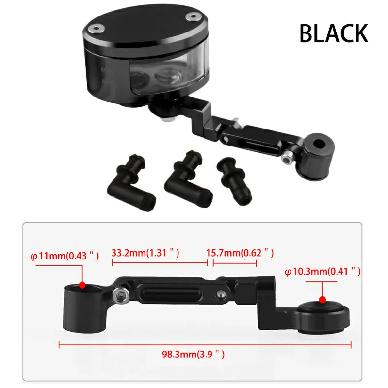 Black DERI CNC Универсальный тормозной бак сцепления мотоцикла цилиндр бак для жидкого топлива чашки для YAMAHA MT07 MT09 TMAX500 HONDA YZFR3 - Цвет: Black