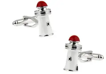 

20pairs/lot Unique Lighthouse Cufflinks Enamel Light Tower Cuff Links Shirt Cuff Button Men's Jewelry Accessory Wholesale