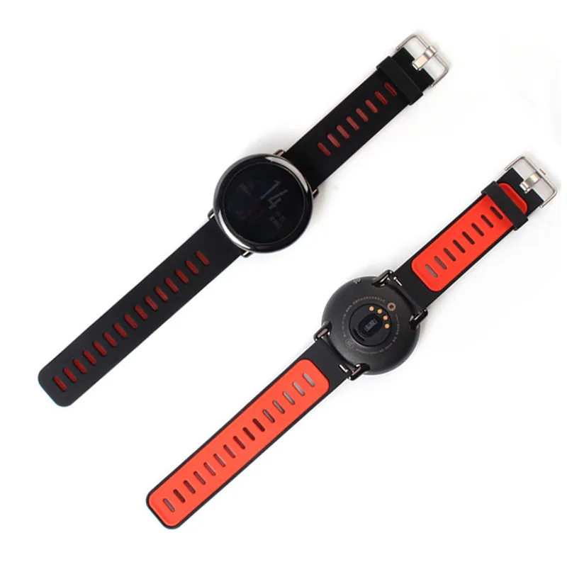 AMAZFEEL Подлинная 22 мм силиконовый браслет для Xiaomi Huami Amazfit PACE двухцветная БЫСТРОРАЗЪЕМНАЯ Смарт-часы сменная полоса