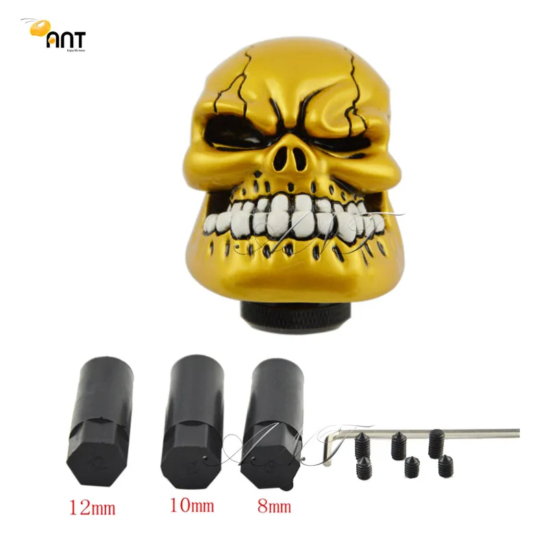 Universal Gold Skull Gear Stick Shift Knob Car Styling For Manual