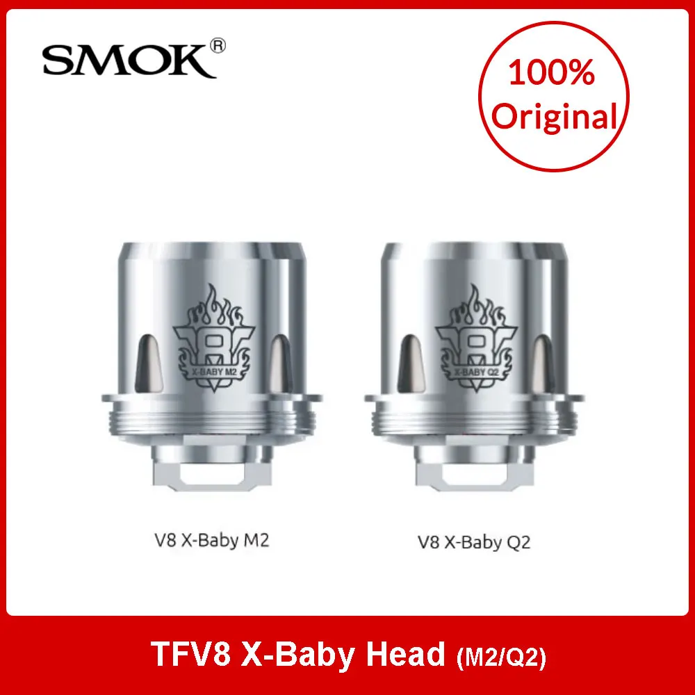 Original SMOK TFV8 X-Baby Head V8 X-Baby Q2 / M2 3pcs/lot for TFV8 X-Baby Beast Tank Vape Electronic Cigarette Cores