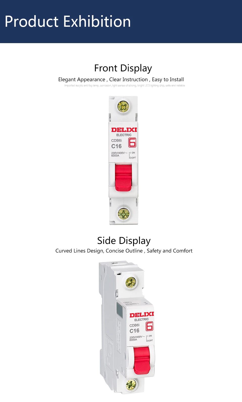 DELIXI CDB6i 3P 230/400V AC 1A 2A 3A 6A 10A 16A 20A 25A 32A 40A 50A 63A Мини автомат защити цепи 50 Гц/60 Гц переменного тока Выключатель MCB Кривая C Тип CE