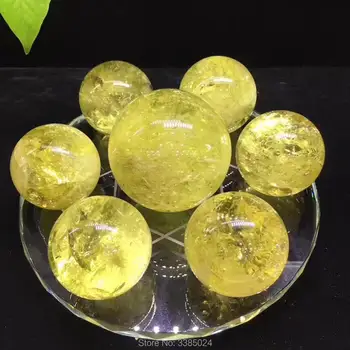 

Natural Citrine Quartz Crystal Ball Sphere + Stand