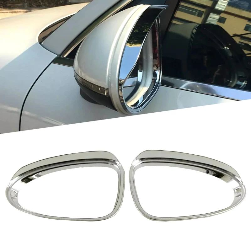 

For Porsche Macan 2014 - 2017 ABS Car Rearview Mirror Sticker Rain Eyebrow Weatherstrip Auto Mirror Rain Shield Shade Cover