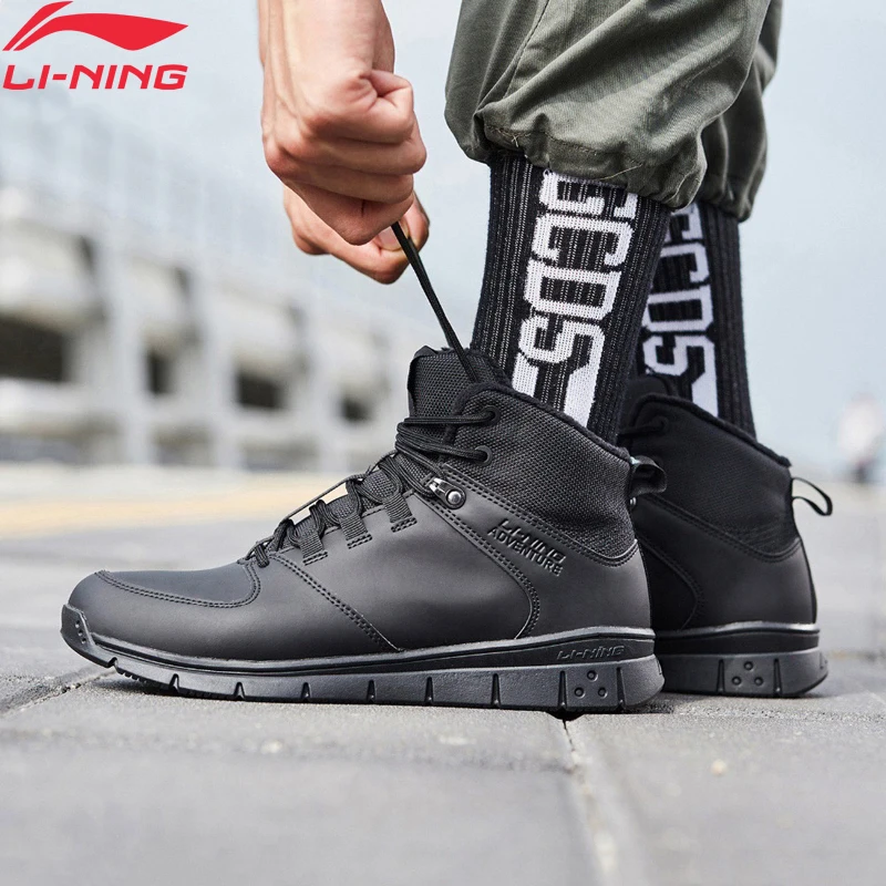 Li Ning/Мужская прогулочная обувь Теплая Флисовая износостойкая спортивная с