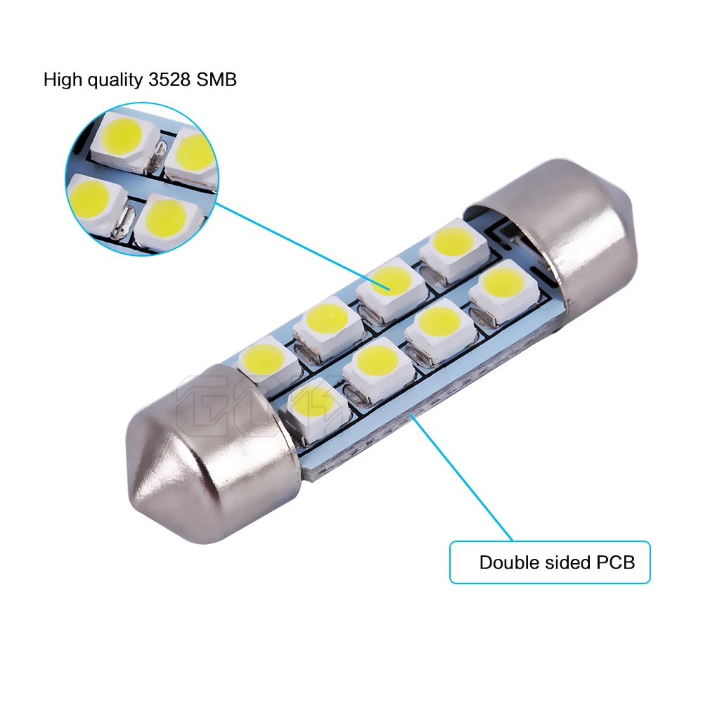 500 шт./лот C5W 31 мм/36 мм/39 мм/41 мм festoon 8SMD авто Интерьер светодиодный c5w 8 светодиодный 3528 1210 SMD белый гирлянда светодиодный потолочный плафон