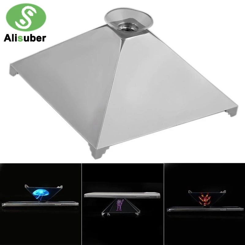 

Alisuber 3D Pyramid Hologram Display Mobile Phone Box Holographic Display Indoor Application Pyramid Hologram Display
