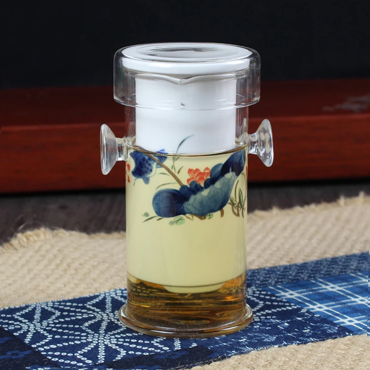 220ML Heat-resistant Glass Tea Set Chinese Kung Fu Flower Ceramic Teapot With Filter Kettle Blue and White Porcelain Sets