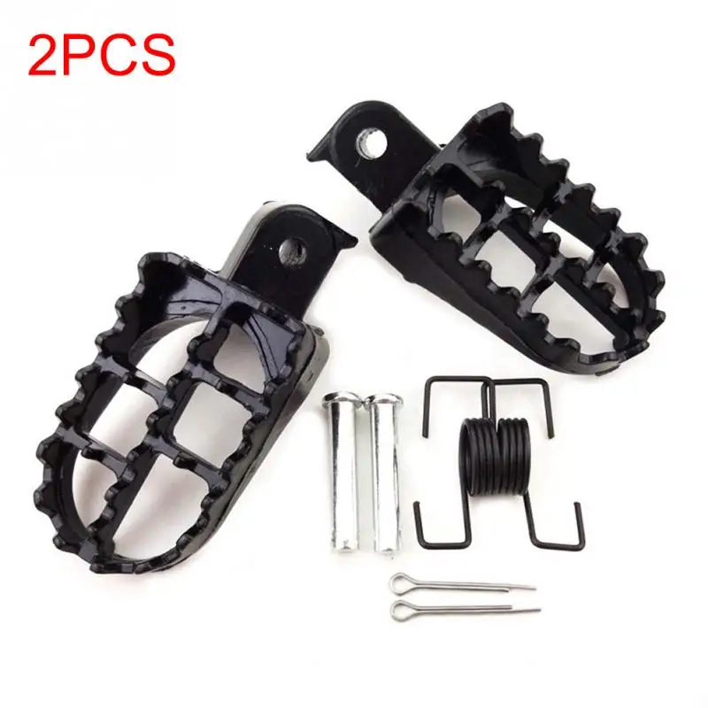 

2PCS Footrests Foot Pegs Motorcycle Irony Wide Motocross Black Aluminium Pads