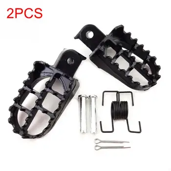 

2PCS Footrests Foot Pegs Motorcycle Irony Wide Motocross Black Aluminium Pads
