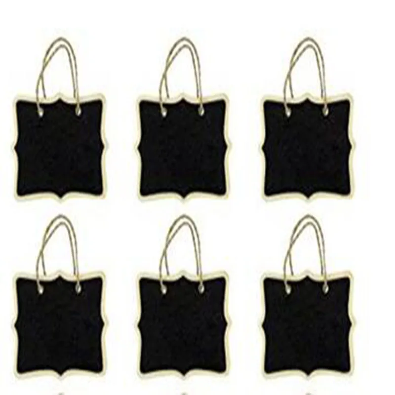 Mini Chalkboard labels Double Sided Fancy Rectangle Rope Hanging sticker for Wedding Gift Party ...