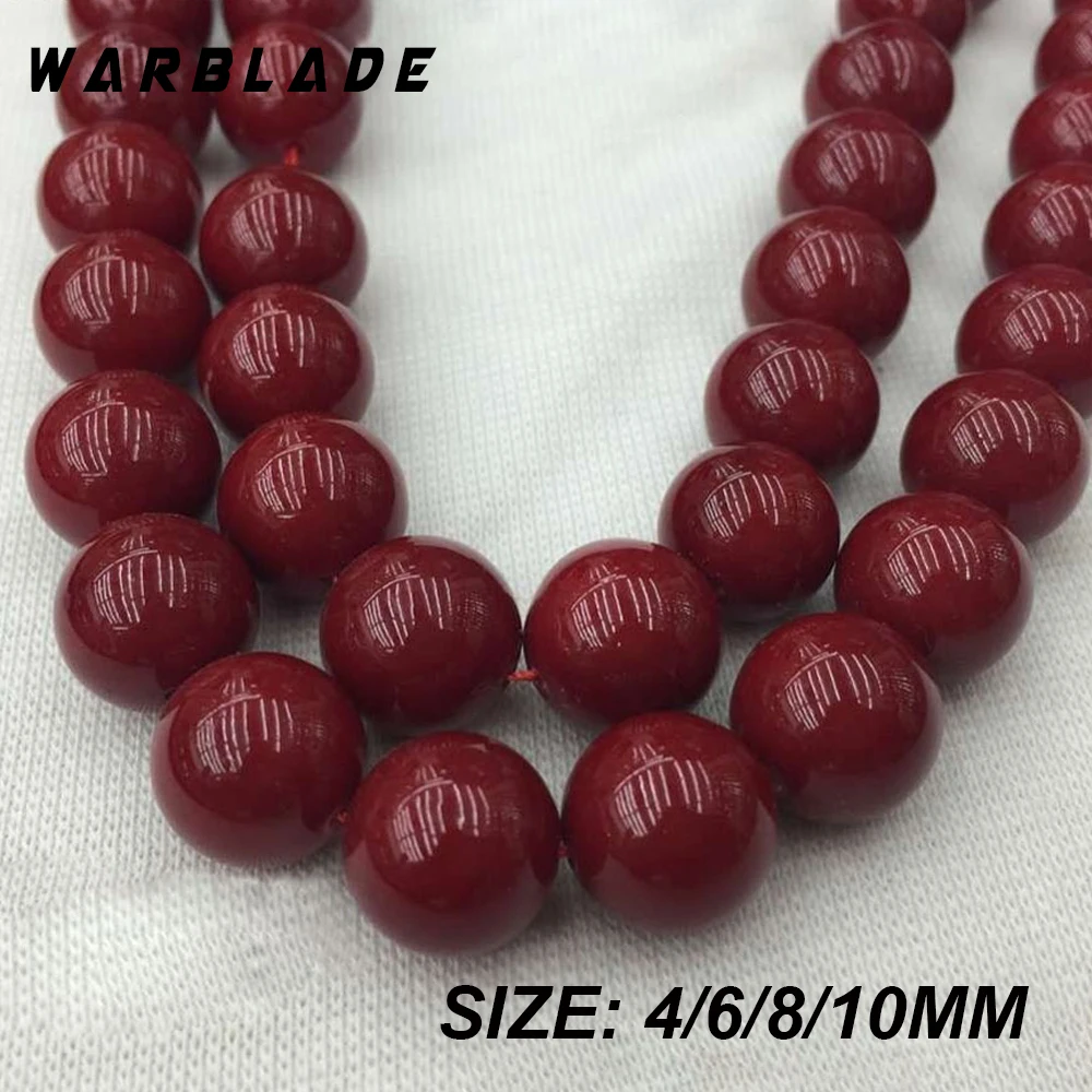 

Natural Stone Round Dark Red Coral Beads Loose Beads 4mm 6mm 8mm 10mm For DIY Bracelet Necklace Jewelry Making Findings WBL
