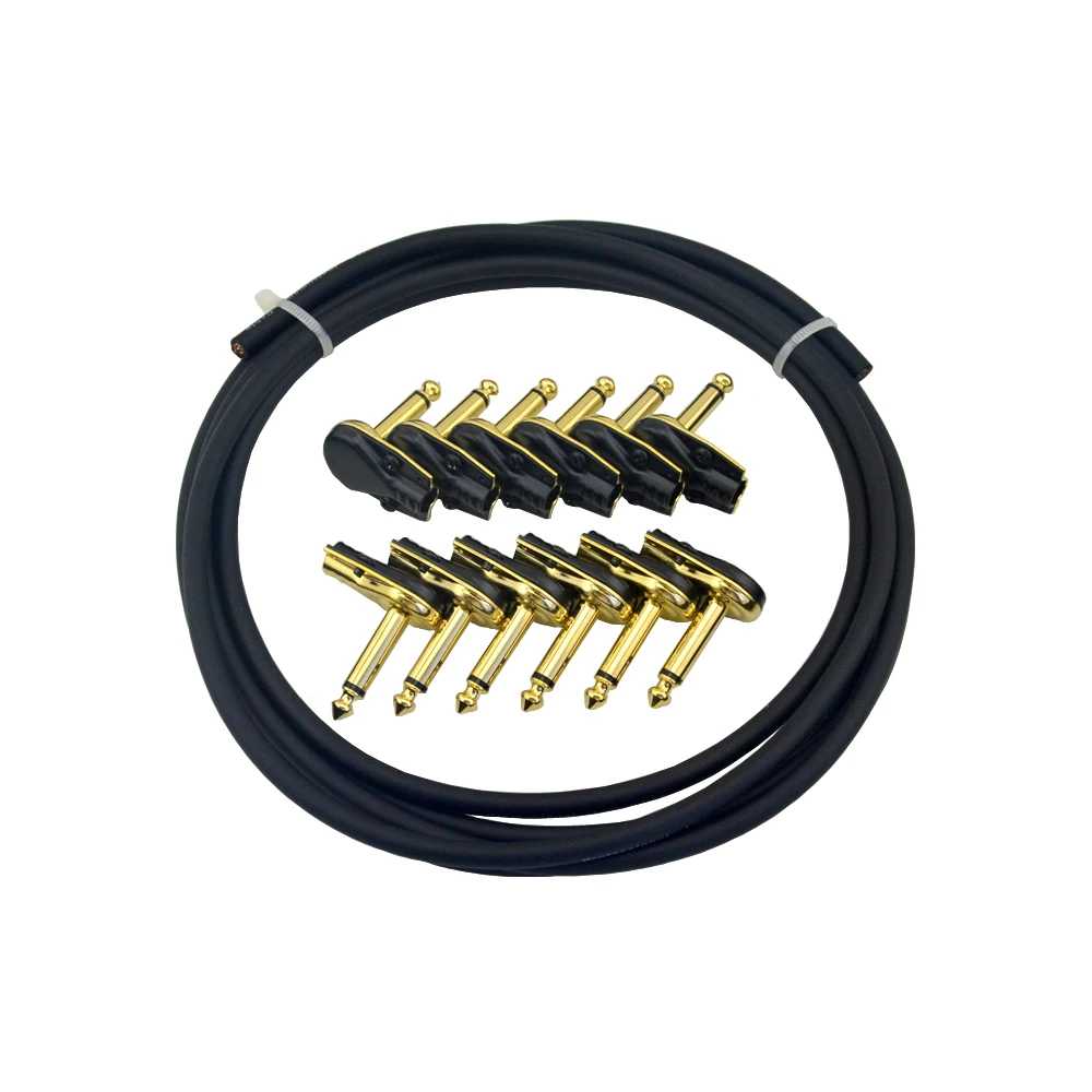 3 X DIY Guitar Effect Pedal Cable kit With 1/4 inch 6.35mm Guitar Effects Pedal Connector Jack