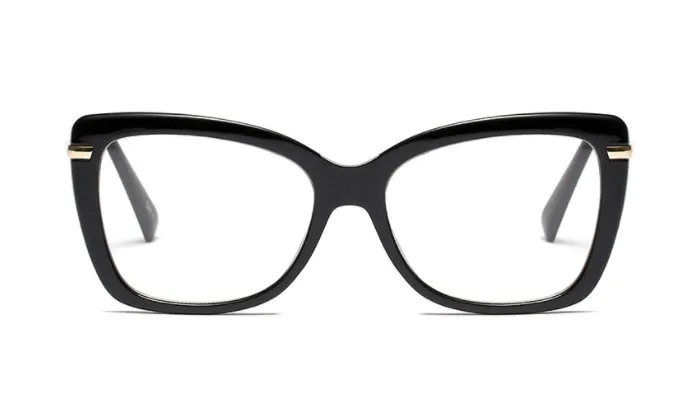 Женские оправы для очков кошачий глаз, квадратные женские оптические очки, модные очки 45173 - Цвет оправы: C4 bright black