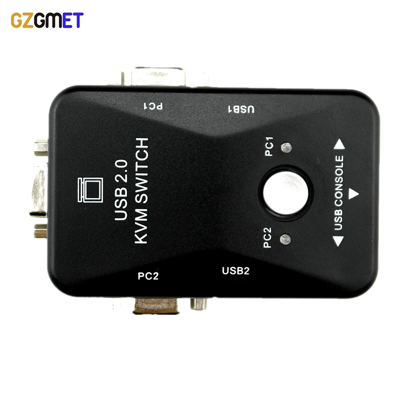 GZGMT 2 Ports USB 2.0 VGA/SVGA KVM Switch Box Monitor