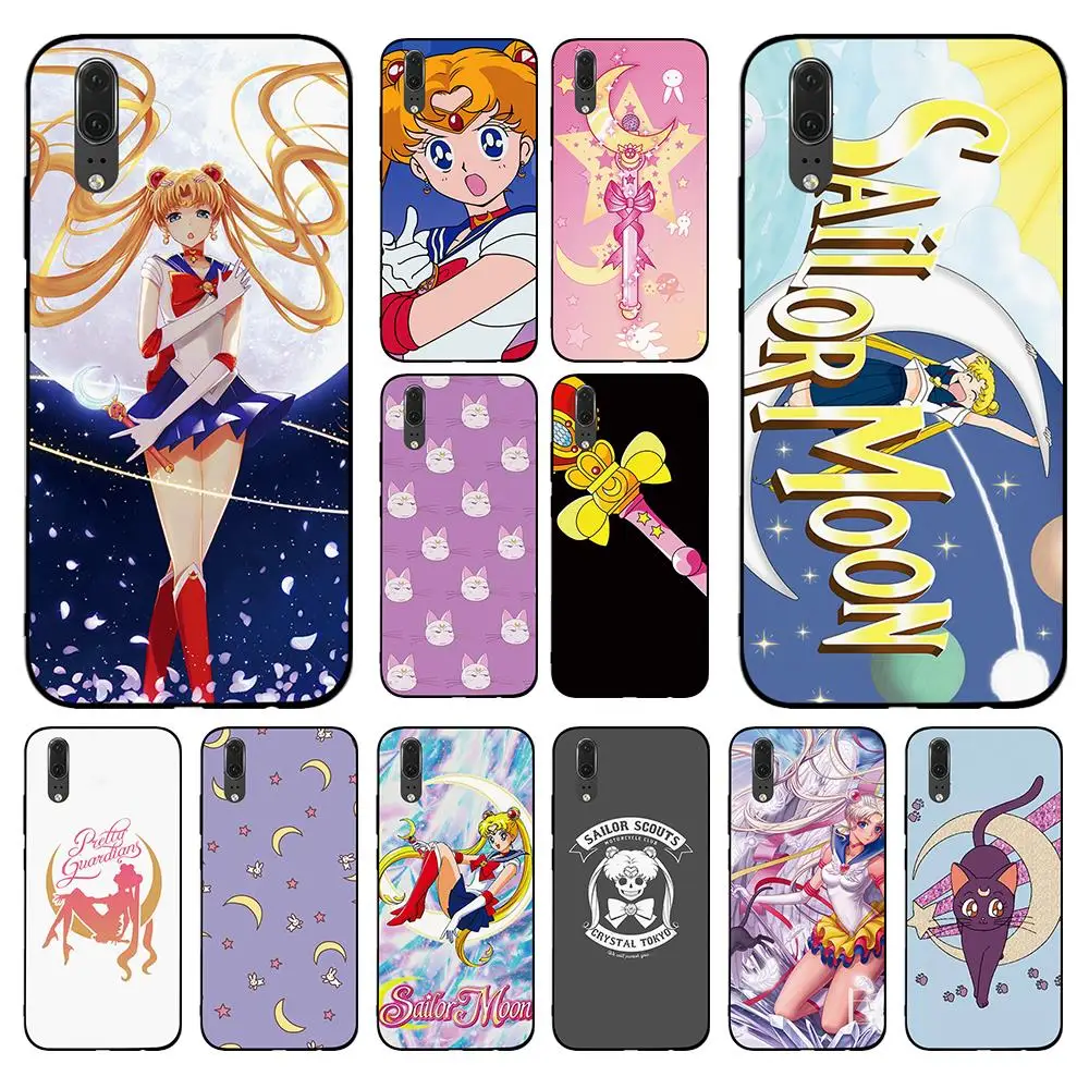 Красивый мягкий чехол Saior Moon для Huawei Y6 Y7 Y9 Prime 2017 2018 2019 Nova 2i 3 4 3i Lite Mate 10 20 Pro |