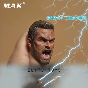 

1/6 Scale Male Head Sculpt God of Thunder THOR Male Head Sculpt Battle Damaged Ver. for 12'' Man Figure Body