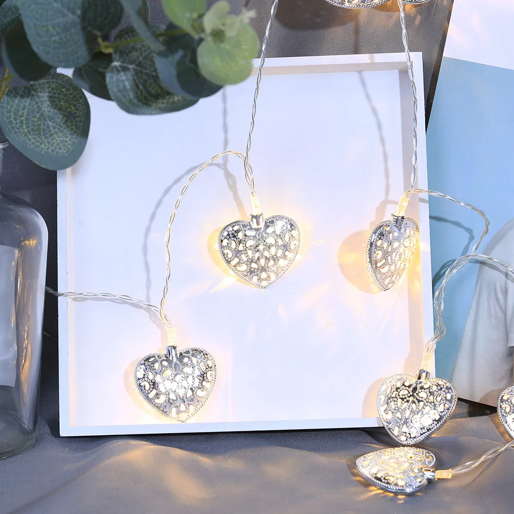 

Merry Christmas Light String Home Heart Shape Lights Party Home Decor Outdoor Indoor Xmas Lamp Table Desktop Decoration Lamp