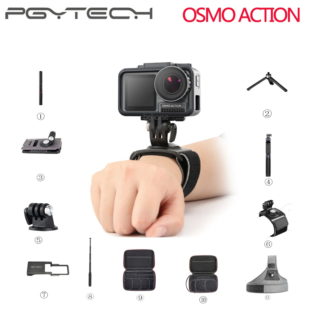 PGYTECH DJI Action2 /OsmoTripod Selfie Stick Strap Holder Case Bag for
