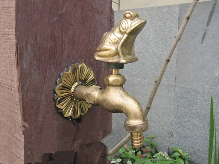 MTTUZK outdoor garden faucet animal shape Bibcock with antique brass Frog tap for washing machine/Garden watering Animal faucet