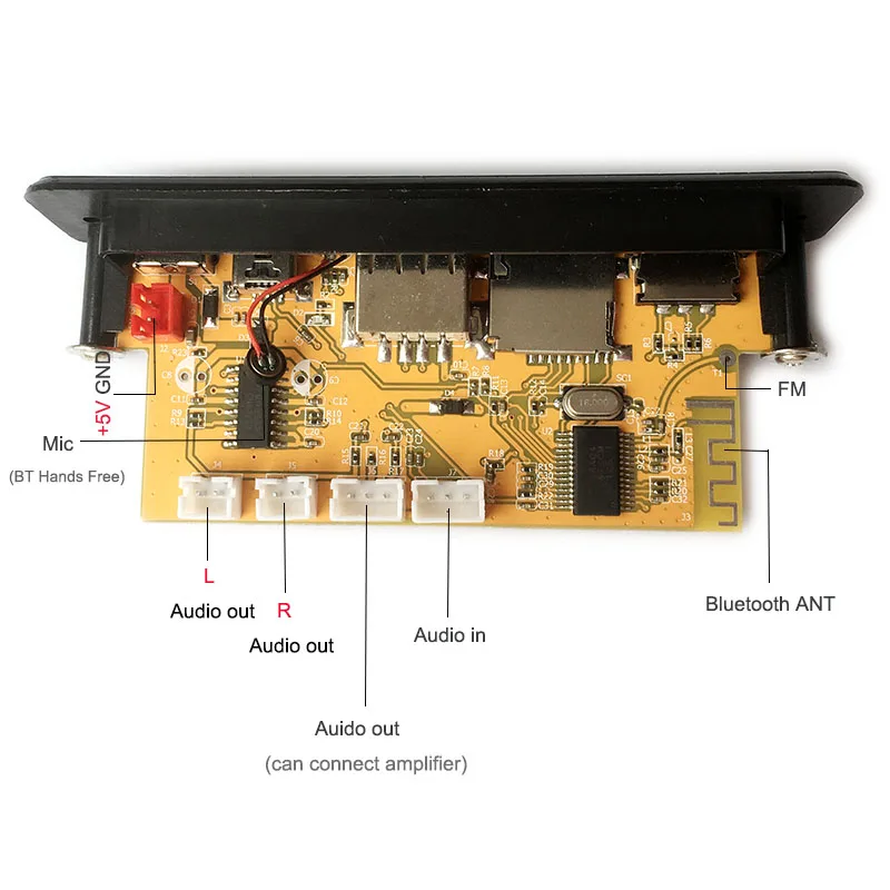 DC5V MP3 декодер плата беспроводной Bluetooth аудио усилитель мощности 2,5 Вт MP3-плеер автомобильный аудио USB TF FM радио