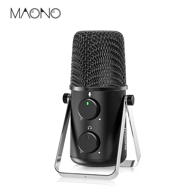 

MAONO USB Microphone Fairy Condenser Computer Mic with Echo Volume Control Pattern Adjustable for PC YouTube Recording Podcast