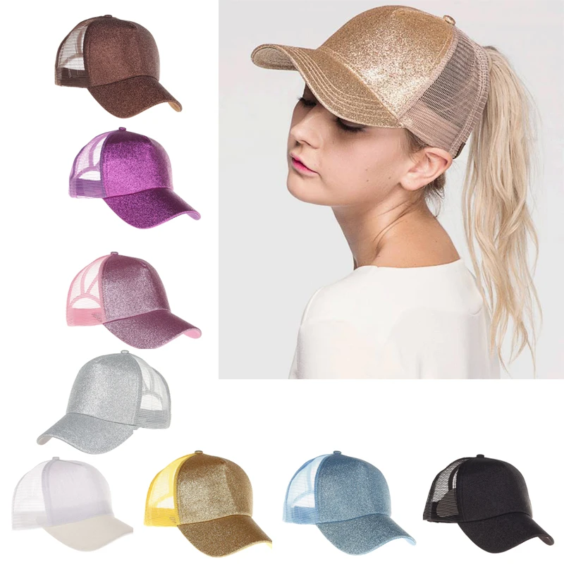 2018 summer new style rear opening female ponytail cap Europe and