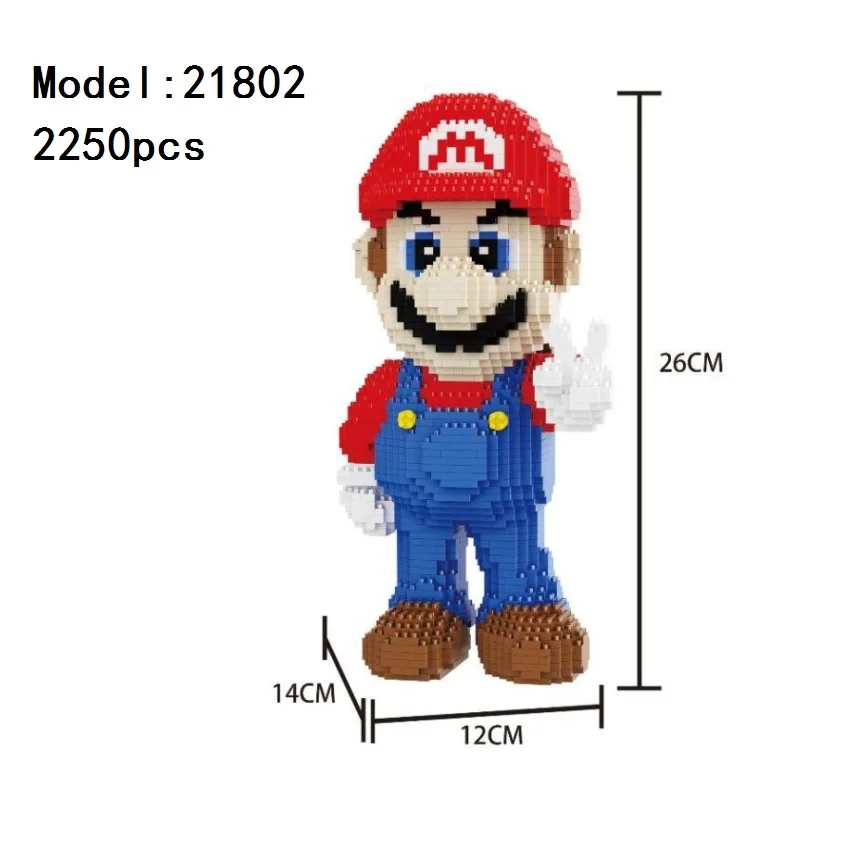 Продажа Balody мини блоки Bowser мультфильм строительные игрушки Марио аукциона фигурки Yoshi Модель Кирпичи Wario аниме Brinquedos детские подарки 16022