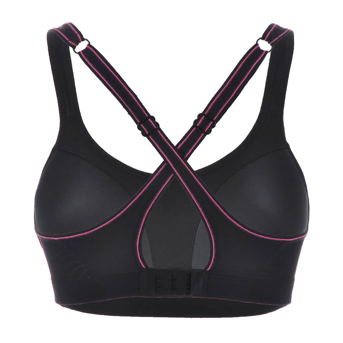 SYROKAN Women's High Impact Mesh Wireless Padded Cup X-back Gym Active Sports Bra