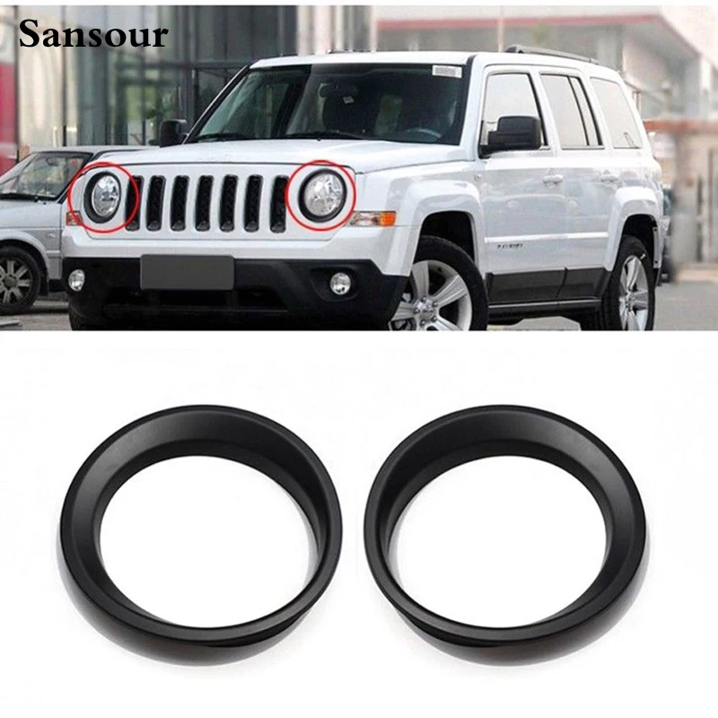 

2pcs Black Front HeadLight Head Lamp Cover Trim for Jeep Patriot 2011-2016